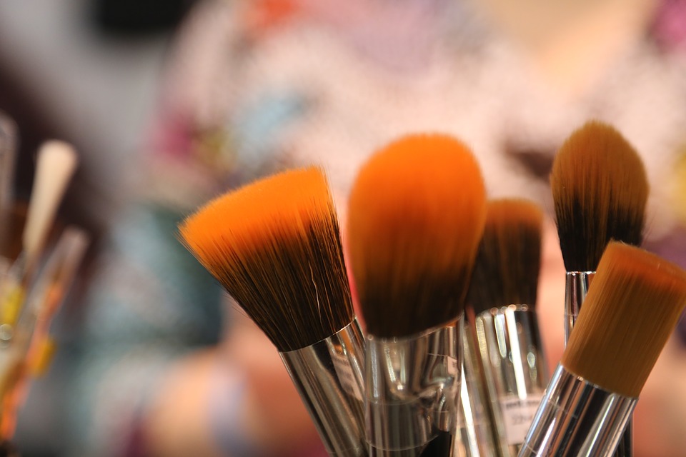 A set of make-up brushes