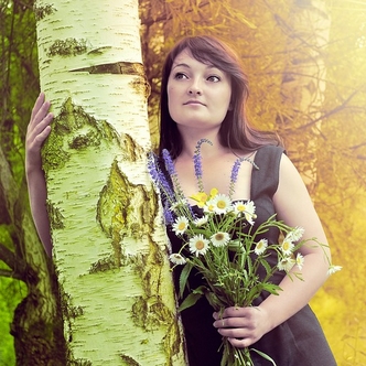 Embracing the Wait - Girl with flowers