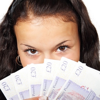 Finding Mr Huggie-Wuggie: How women make themselves cheap: Woman holding banknotes