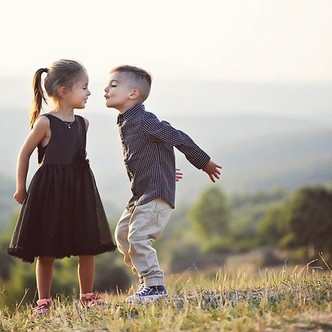 Children Kissing