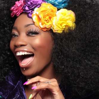 Beautiful woman with afro